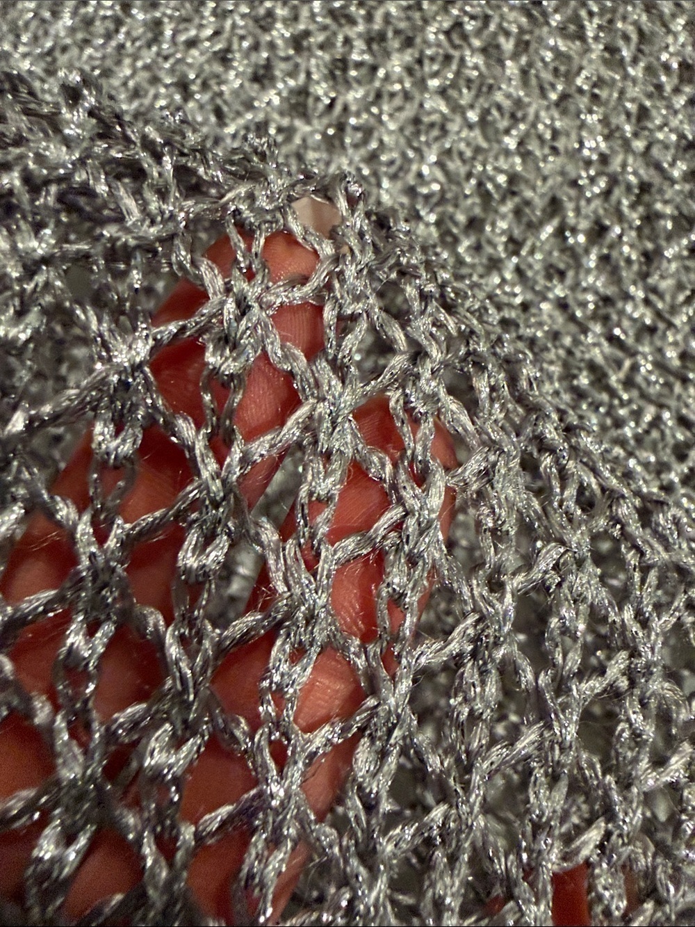 Brooksfield Metallic Openwork Sleeveless Sweater - Gray Size XS - Picture 4 of 6